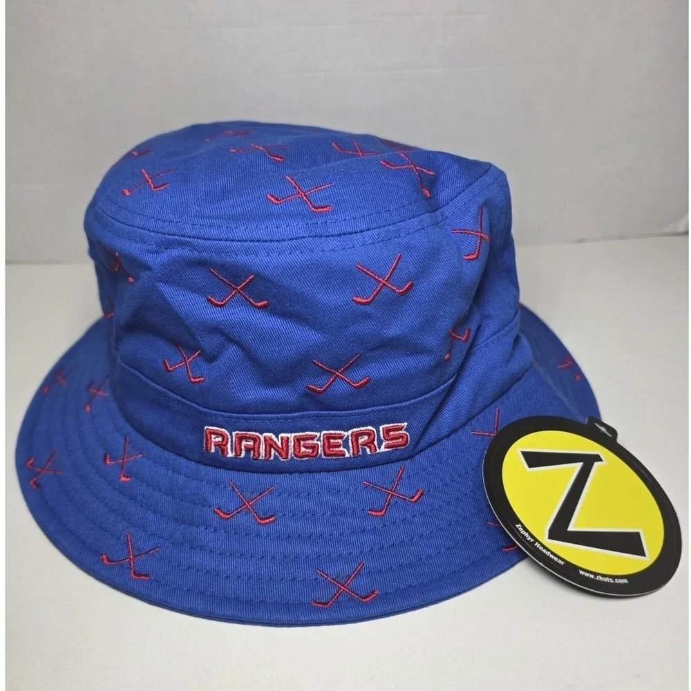 ZHATS Women's NHL NY Rangers Officially Licensed Bucket Hat Scatter L/XL NWT